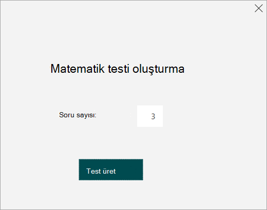 Alıştırma testinin soru sayısını girin.