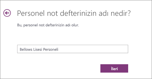 Personel Not Defteriniz için bir Ad seçin