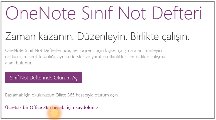 Ücretsiz bir Office 365 hesabının nasıl edinileceğini gösteren ekran görüntüsü.