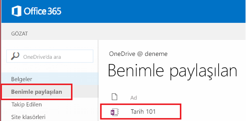 Benimle paylaşılan ekranının ekran görüntüsü.