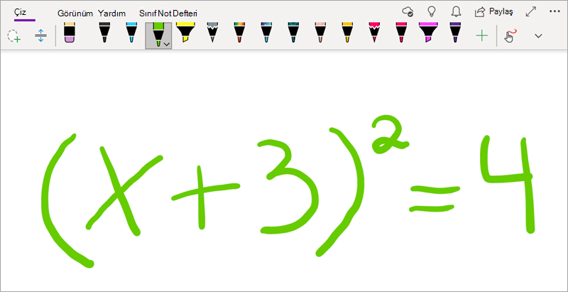 Windows 10 için OneNote’ta matematik denklemleri yazın