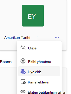 Üye ekleme ekran görüntüsü.