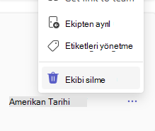 Ekibi sil