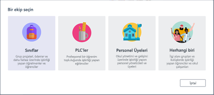 Ekip seçin