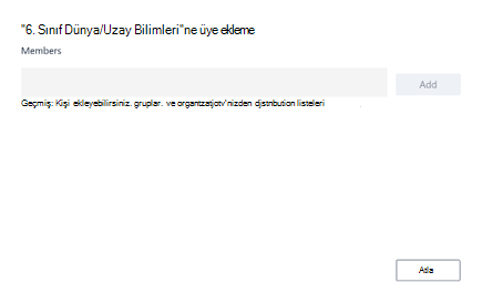 Üyeler ekleme