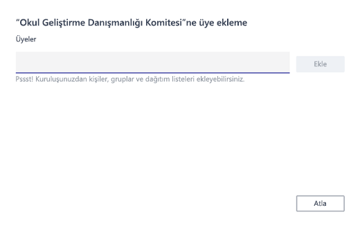 Üyeler ekleme