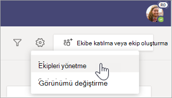 Ekipleri yönet'i seçin.