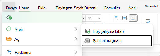 Web için Excel şablonlarına göz atın