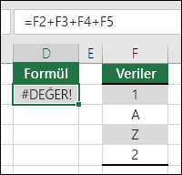 #VALUE! hatası