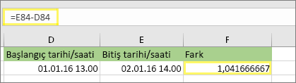 =E84-D84 ve 1,041666667'nin sonucu