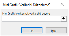 Mini Grafik Verilerini Düzenle iletişim kutusunda kaynak veri aralığı girmeyi gösteren ekran görüntüsü.