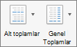 Tasarım sekmesinde Alt Toplamlar’ı veya Genel Toplamlar’ı seçin