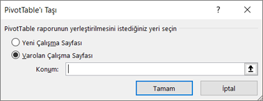 PivotTable'ı taşıma | Microsoft Support