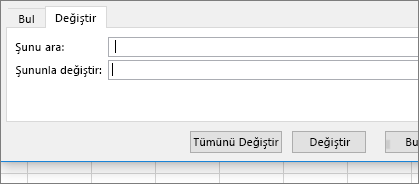 Boşluk içeren kutuları bul, Hiçbir şey içermiyor olarak değiştir