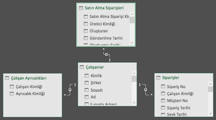 Power Pivot İlişki diyagramı