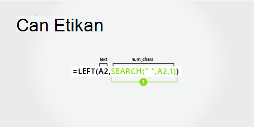 Ad ayıklamak için formül