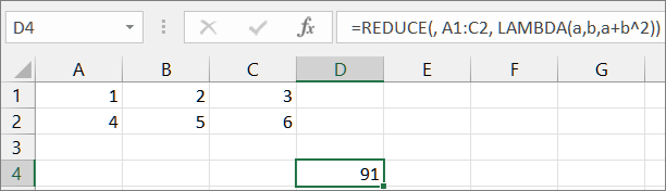 İlk REDUCE işlevi örneği