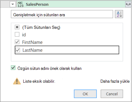 Kaydı tabloya genişletme