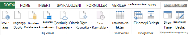 Excel 2013 Power QueryPower Query Ribbon
