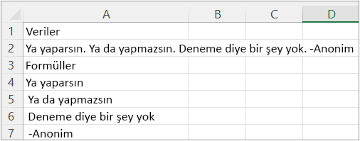 Örnek 3'ün sonuçları