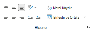 Hizalama grubunu gösteren ekran görüntüsü.