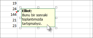 Taşımak veya yeniden boyutlandırmak için açıklama kutusunun kenarını tıklatın
