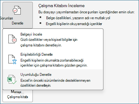 Uyumluluğu Denetle'yi gösteren ekran görüntüsü.