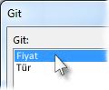 Git iletişim kutusu