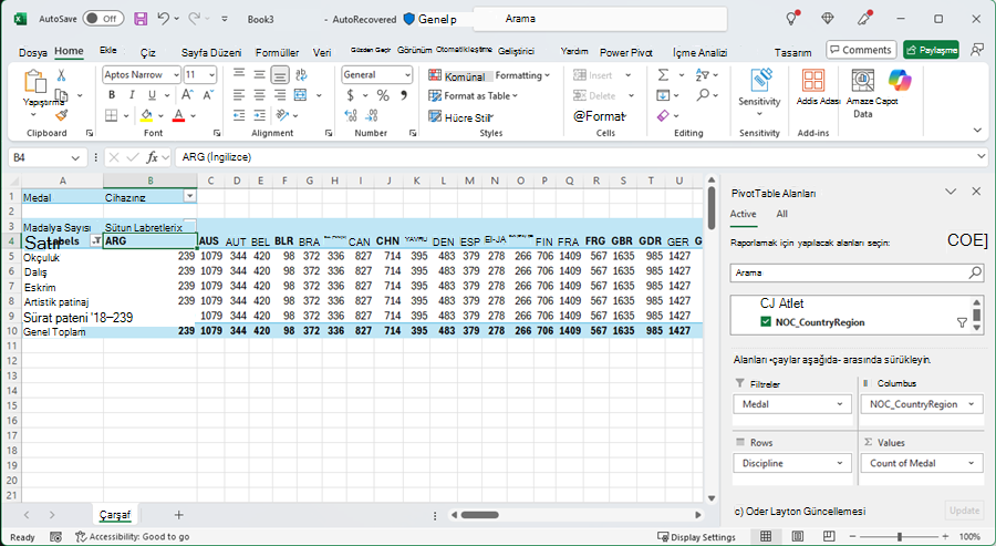 Güncel PivotTable