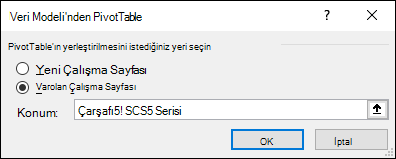 Veri Tablosundan PivotTable