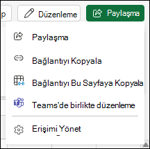 Web için Excel'de çalışma sayfanızın bağlantısını paylaşma