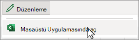 Masaüstü Uygulamasında Aç seçeneğinin belirlendiği düzenleme menüsünün ekran görüntüsü.