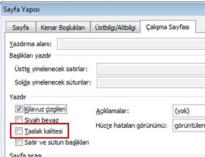 Sayfa Yapısı iletişim kutusundaki Sayfa sekmesi