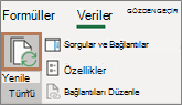 Tümünü Yenile düğmesinin üzerinde fare işaretçisi