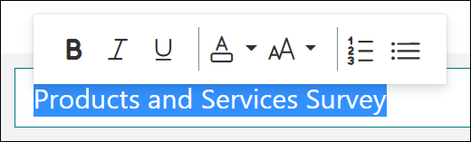 Kalın, altı çizili ve italik gibi biçimlendirme seçenekleri Microsoft FormsMicrosoft Forms