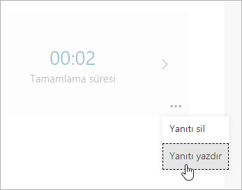 Microsoft Forms'da yanıt yazdırma seçeneği