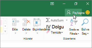 Paylaş simgesine tıklayan imleç