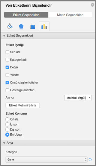 Özelliklerde derecelendirmeler alanı