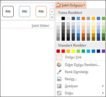 Şekil Dolgusu komutu
