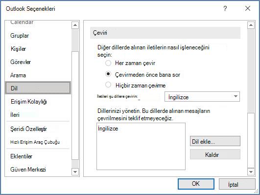 Dil tercihleri