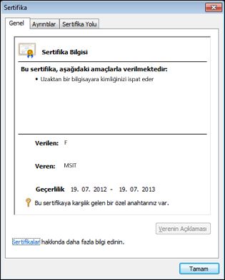 Sertifika iletişim kutusu
