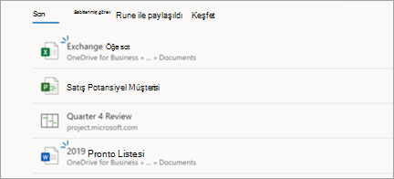 Proje dosyalarını Microsoft Edge’de gösterir