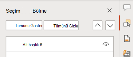 PowerPoint Sekmeli bölmesini gösterir