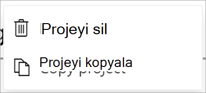 Project dosyalarını gösterir