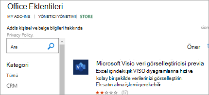 Excel'deki Veri Görselleştiricisi eklentisini gösterir
