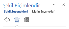 Şekli Biçimlendir bölmesindeki Efektler sekmesi