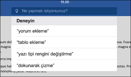 Yapmak istediğiniz şeyi Göster aracına anlatmak için doğal bir dil kullanın.