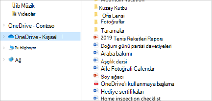 Dosya Gezgini OneDrive-Personal seçili olarak açma