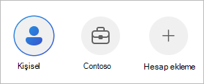OneDrive mobil uygulamasında hesaplar arasında geçiş yapma