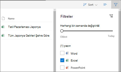OneDrive İş'da Benimle paylaşılan görünümüne uydurmanın ekran görüntüsü